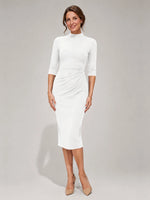 Sheath Mother of the Bride Dress with Mock Neckline 