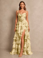 Floral Pattern High-low Dress 