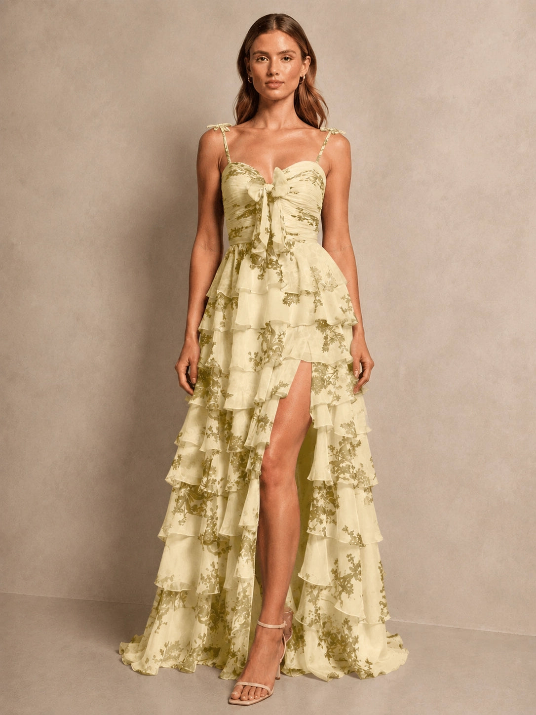 Floral Pattern High-low Dress 