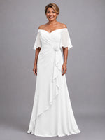 Chiffon Mother of the Bride Dress with 3D Rosette 