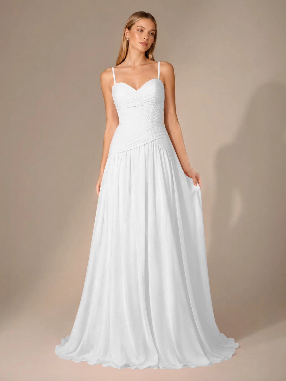 Chiffon Bridesmaid Dress with Ruched Design 