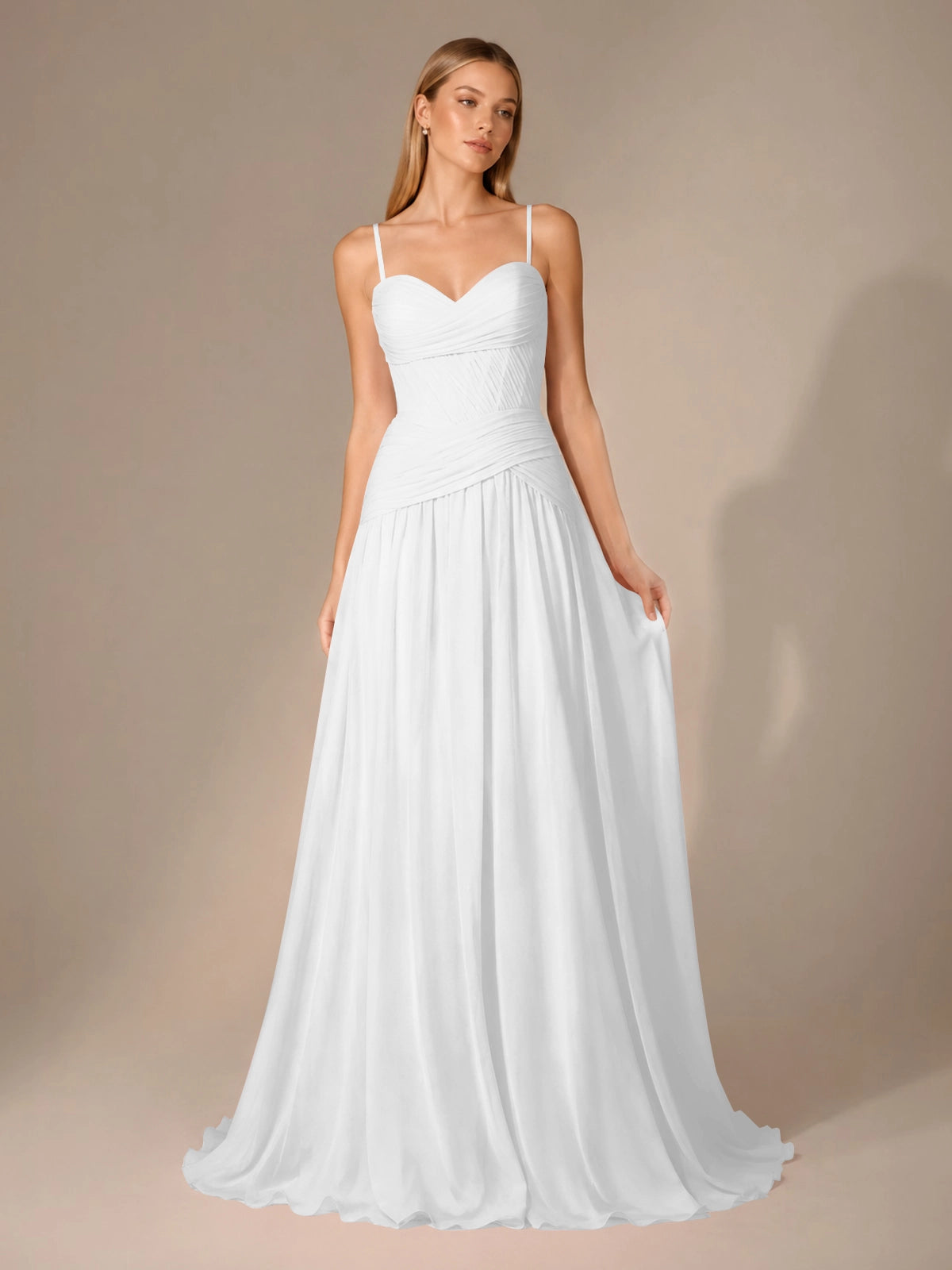 Chiffon Bridesmaid Dress with Ruched Design 