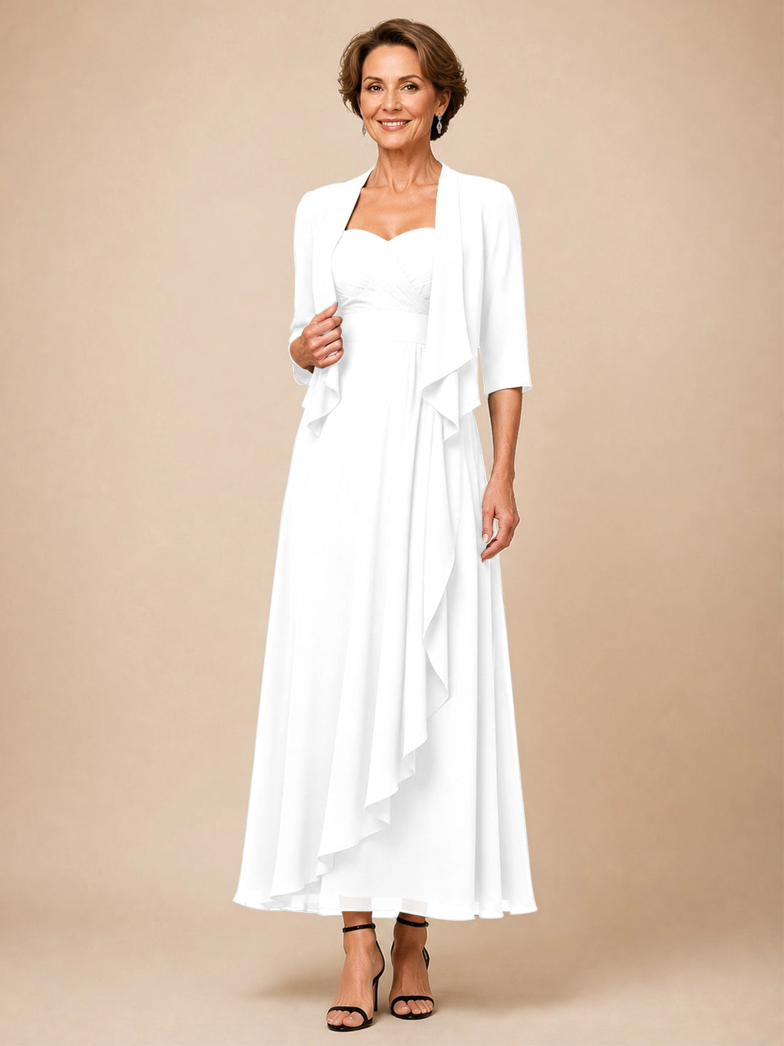 Two-piece Mother of the Bride Dress with Ruffle Design 