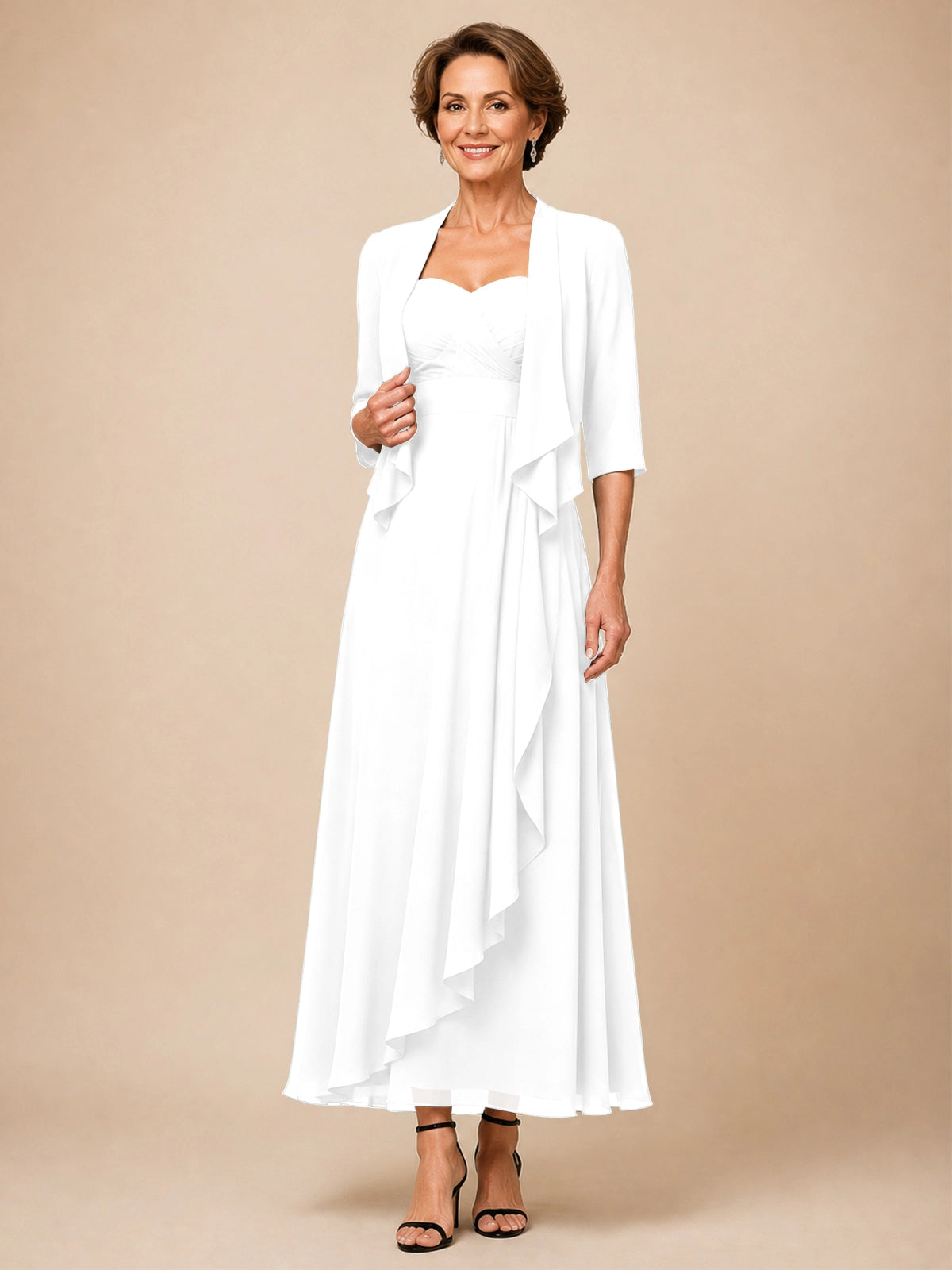 Two-piece Mother of the Bride Dress with Ruffle Design 