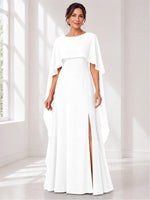 Chiffon Mother of the Bride Dress with Cape Overlay 