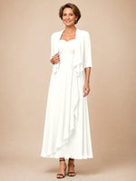Two-piece Mother of the Bride Dress with Ruffle Design 