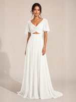 Cowl Neck Bridesmaid Dress with Cut-Out Detail