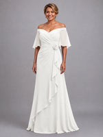 Chiffon Mother of the Bride Dress with 3D Rosette 