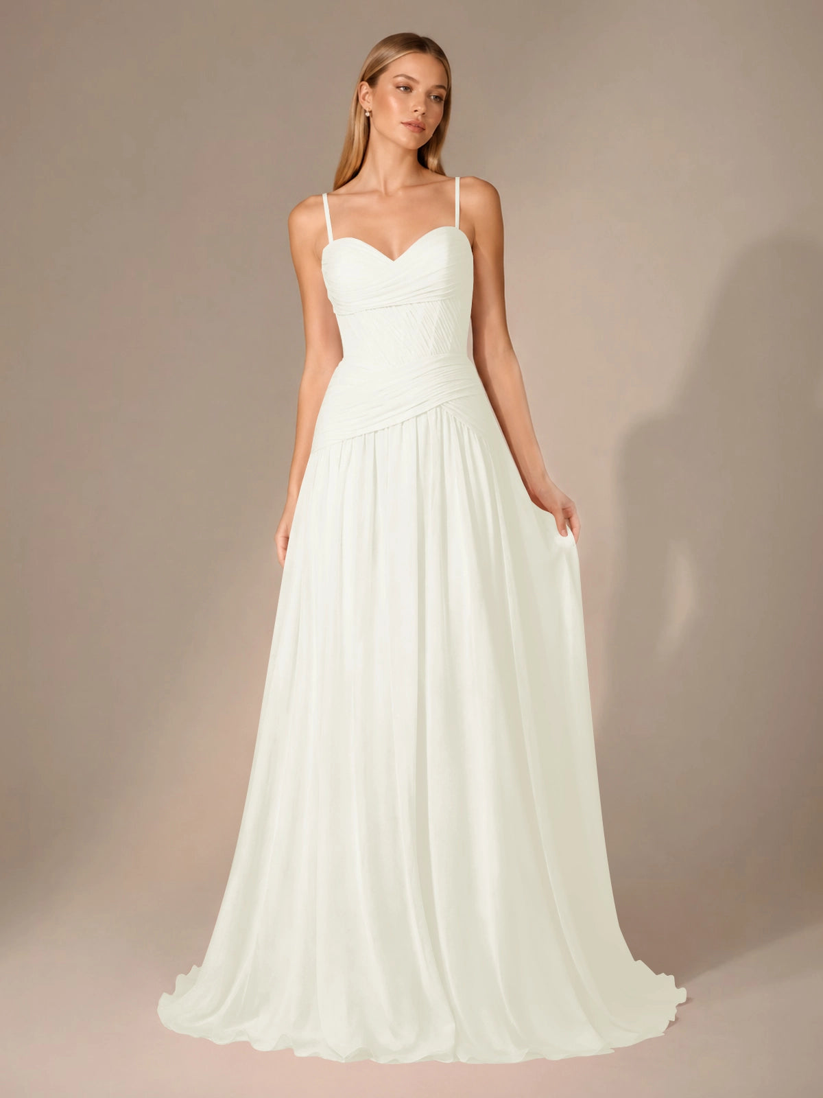 Chiffon Bridesmaid Dress with Ruched Design 