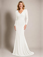 Mermaid Mother of the Bride Dress with Long Lace Sleeves 