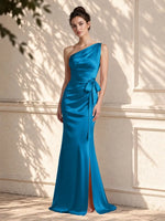 One-Shoulder Bridesmaid Dress with Sash