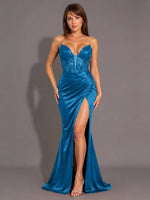 Silk-like Prom Dress with Sweetheart Neckline 