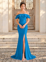 Mermaid Bridesmaid Dress with Ruffle Design 