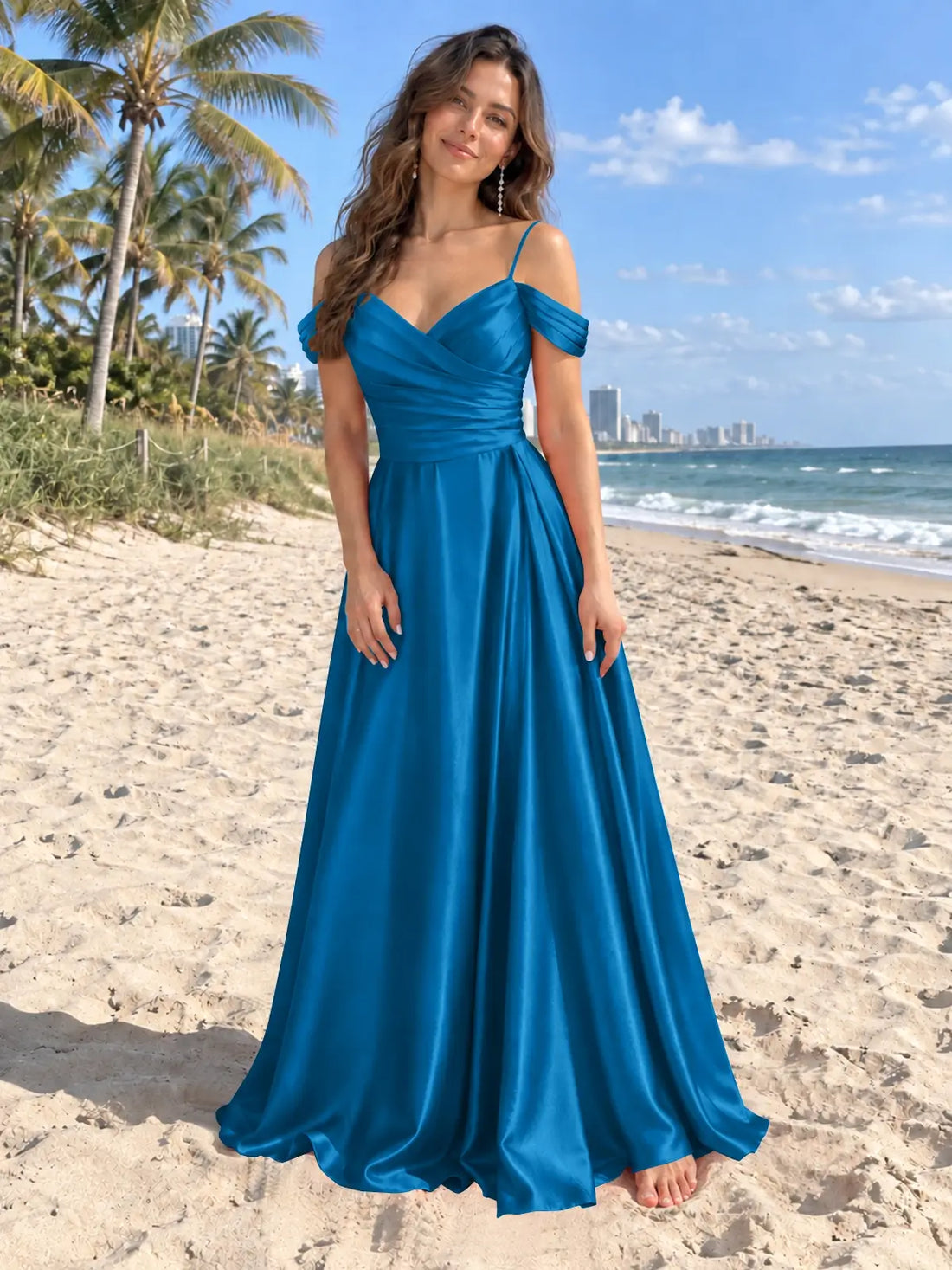 Silk-Like Pleated Prom Dress 