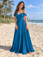 Silk-Like Pleated Prom Dress 