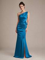 One-Shoulder Bridesmaid Dress with Sash