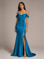 Mermaid Bridesmaid Dress with Tie Waist Sash