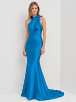 Silk-like Bridesmaid Dress with 3D Floral 