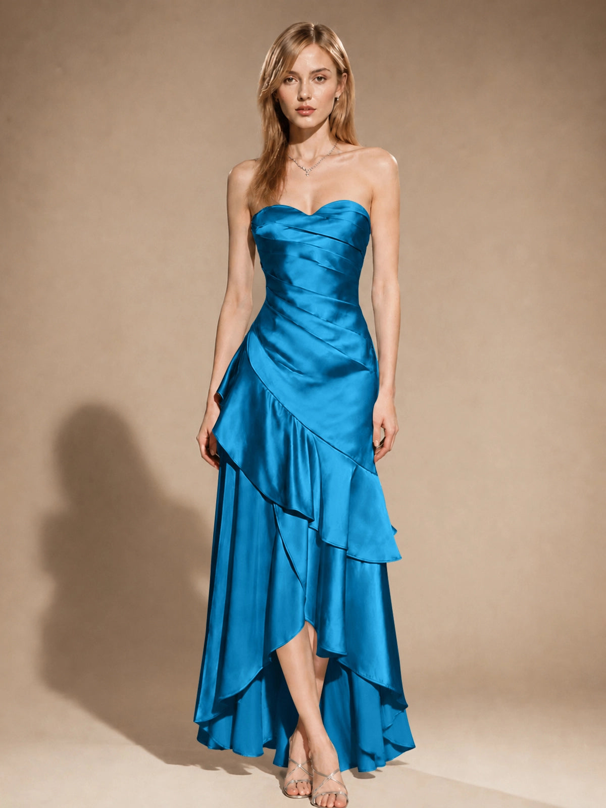 Strapless Prom Dress with Tiered Ruffles 