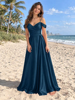 Silk-Like Pleated Prom Dress 