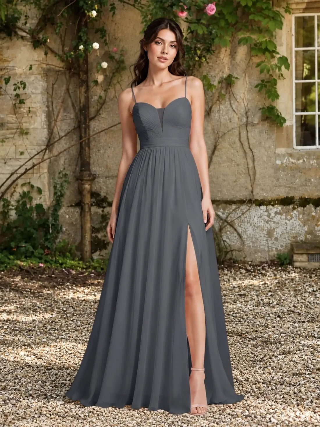 A-Line Bridesmaid Dress with Spaghetti Straps