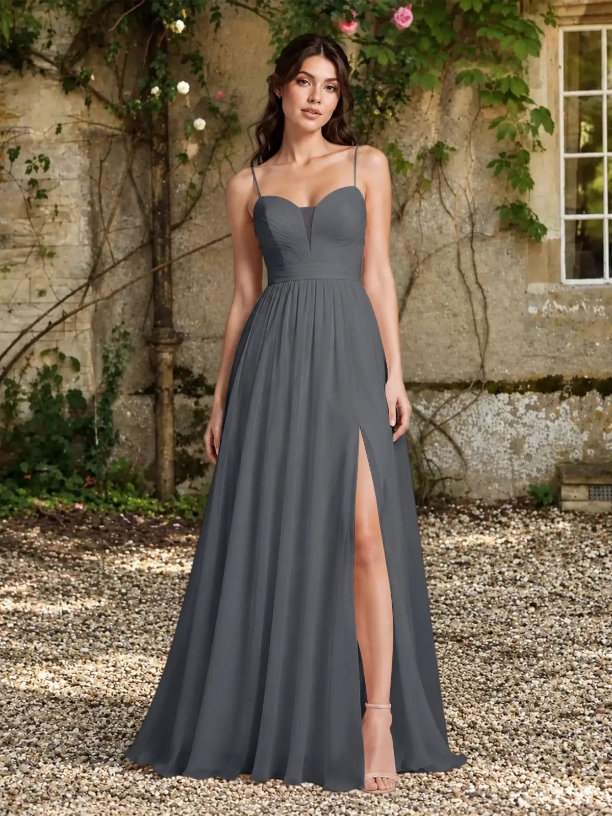 A-Line Bridesmaid Dress with Spaghetti Straps