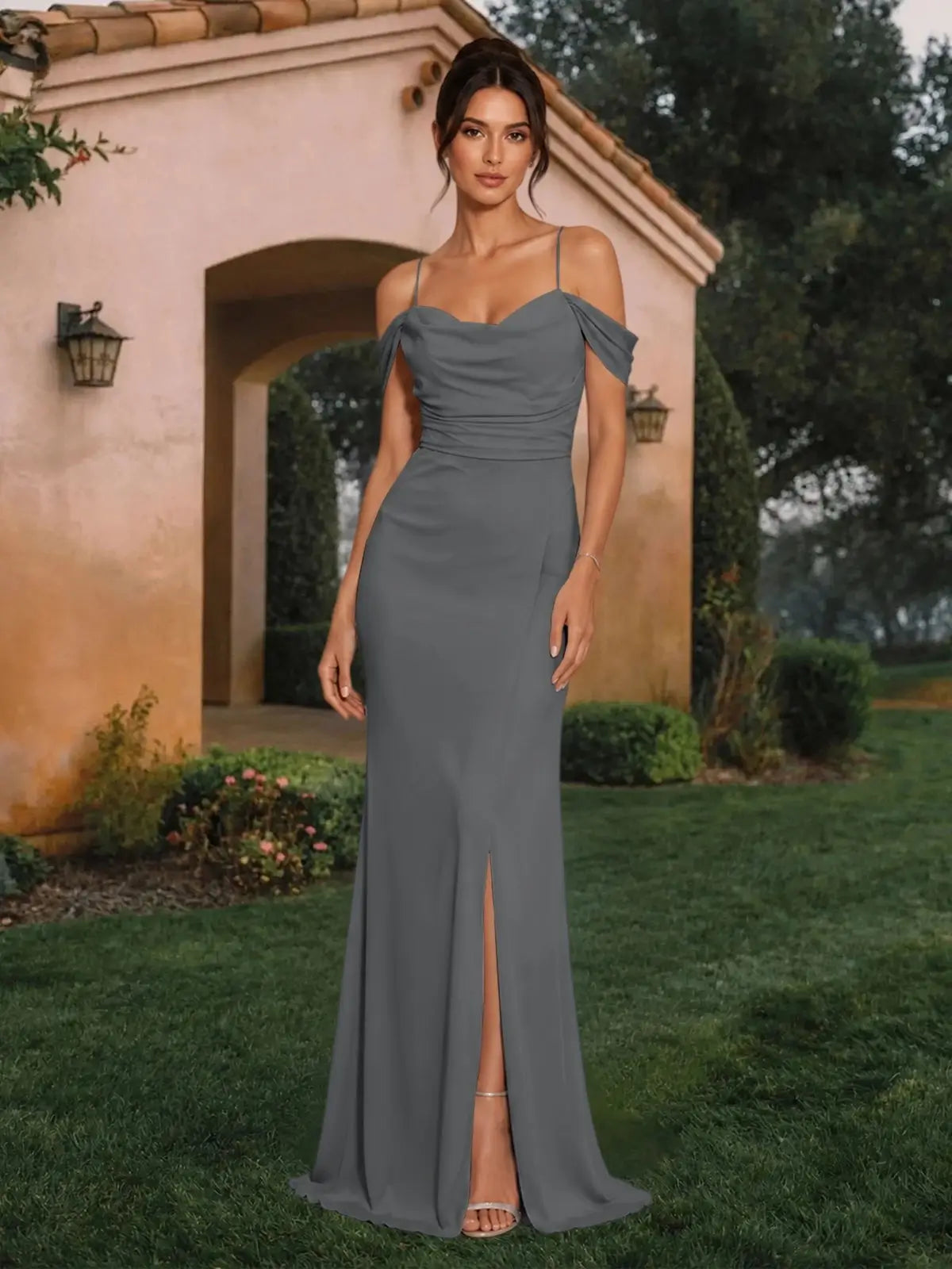 Trumpet Bridesmaid Dress with Slit