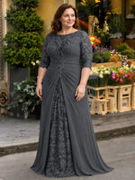 Lace Mother of the Bride Dress with Applique-Plus Size 