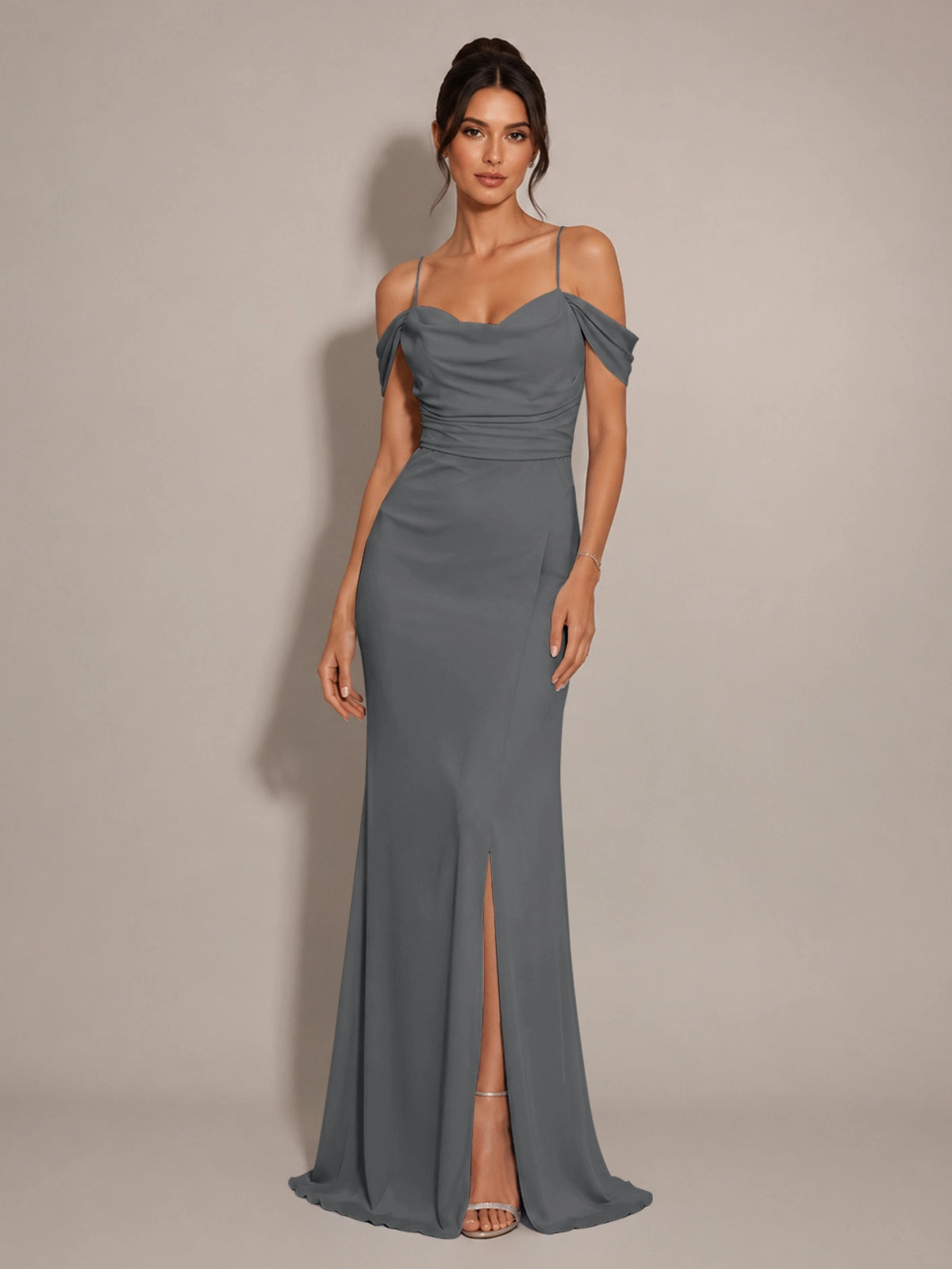 Trumpet Bridesmaid Dress with Slit