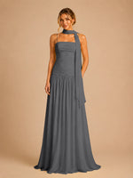 Chiffon Bridesmaid Dress with Scarf Detail 