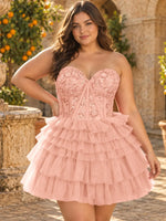 Sparkle Sweetheart Mini Gown Dress-Plus Size 