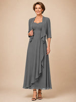 Two-piece Mother of the Bride Dress with Ruffle Design 