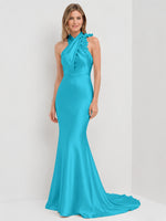 Silk-like Bridesmaid Dress with 3D Floral 