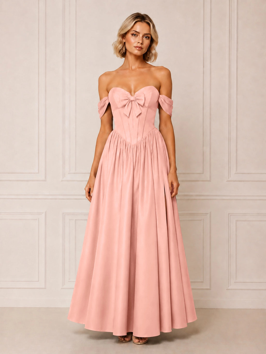 A-line Bridesmaid Dress with Bow Detail 