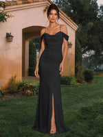 Trumpet Bridesmaid Dress with Slit