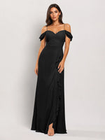 Sweetheart Neckline Bridesmaid Dress with Ruffled Details
