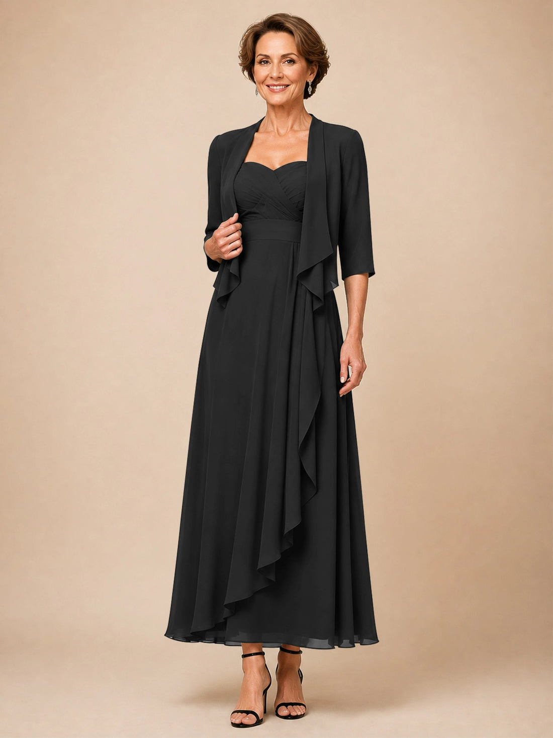 Two-piece Mother of the Bride Dress with Ruffle Design 