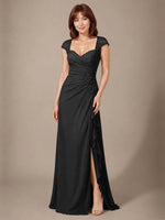 Chiffon Mother of the Bride Dress with Lace Appliques 
