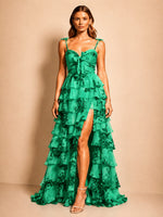 Floral Pattern High-low Dress 