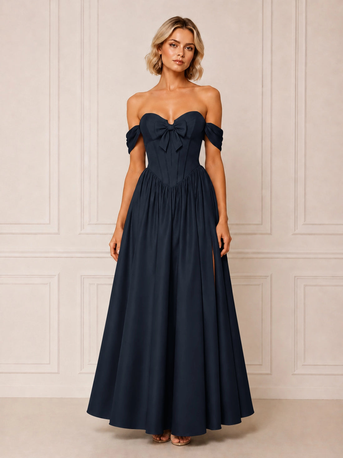 A-line Bridesmaid Dress with Bow Detail 