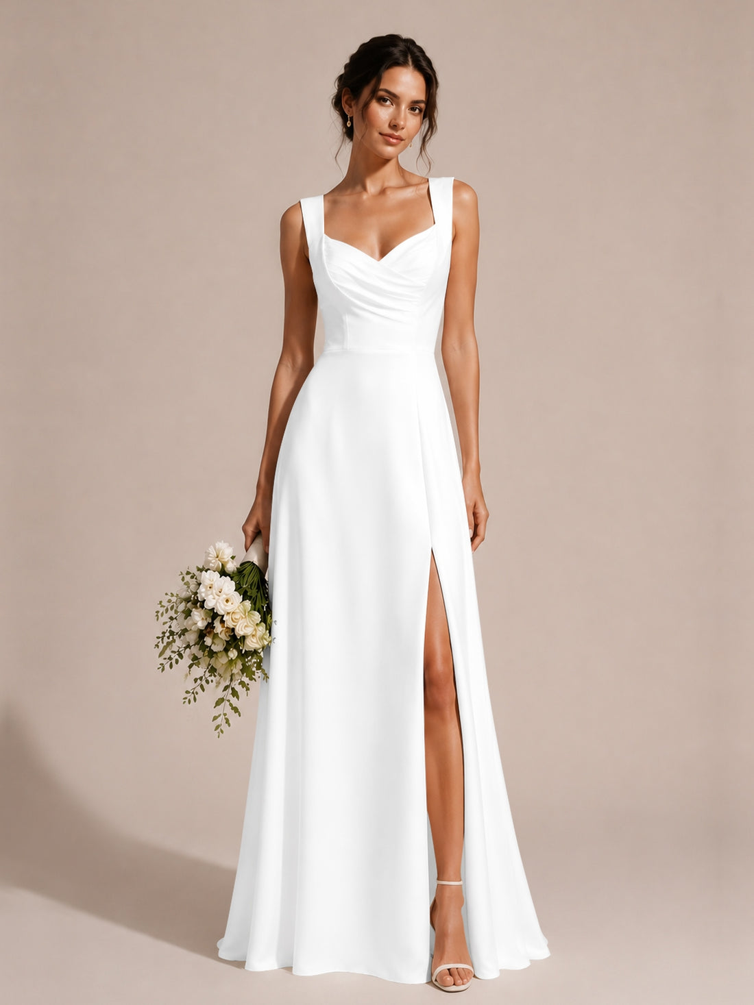 Sweetheart Neckline Bridesmaid Dress with Wide Straps