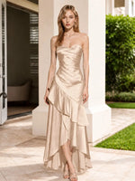 Strapless Prom Dress with Tiered Ruffles 