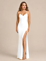 Sheath Prom Dress with Double Spaghetti Straps 