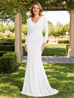 Mermaid Mother of the Bride Dress with Long Lace Sleeves 