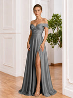 A-line Prom Dress with High Slit 