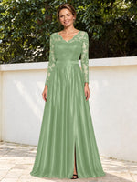 Satin Mother of the Bride Dress with Appliques