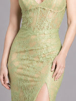 Lace Prom Dress with V-neck 