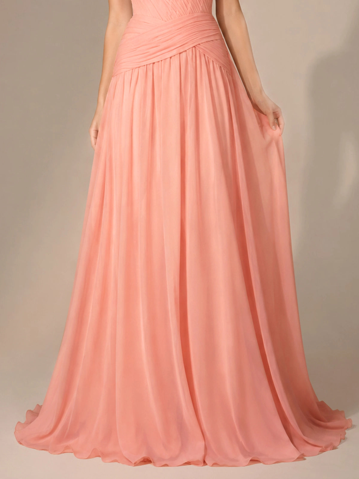 Chiffon Bridesmaid Dress with Ruched Design
