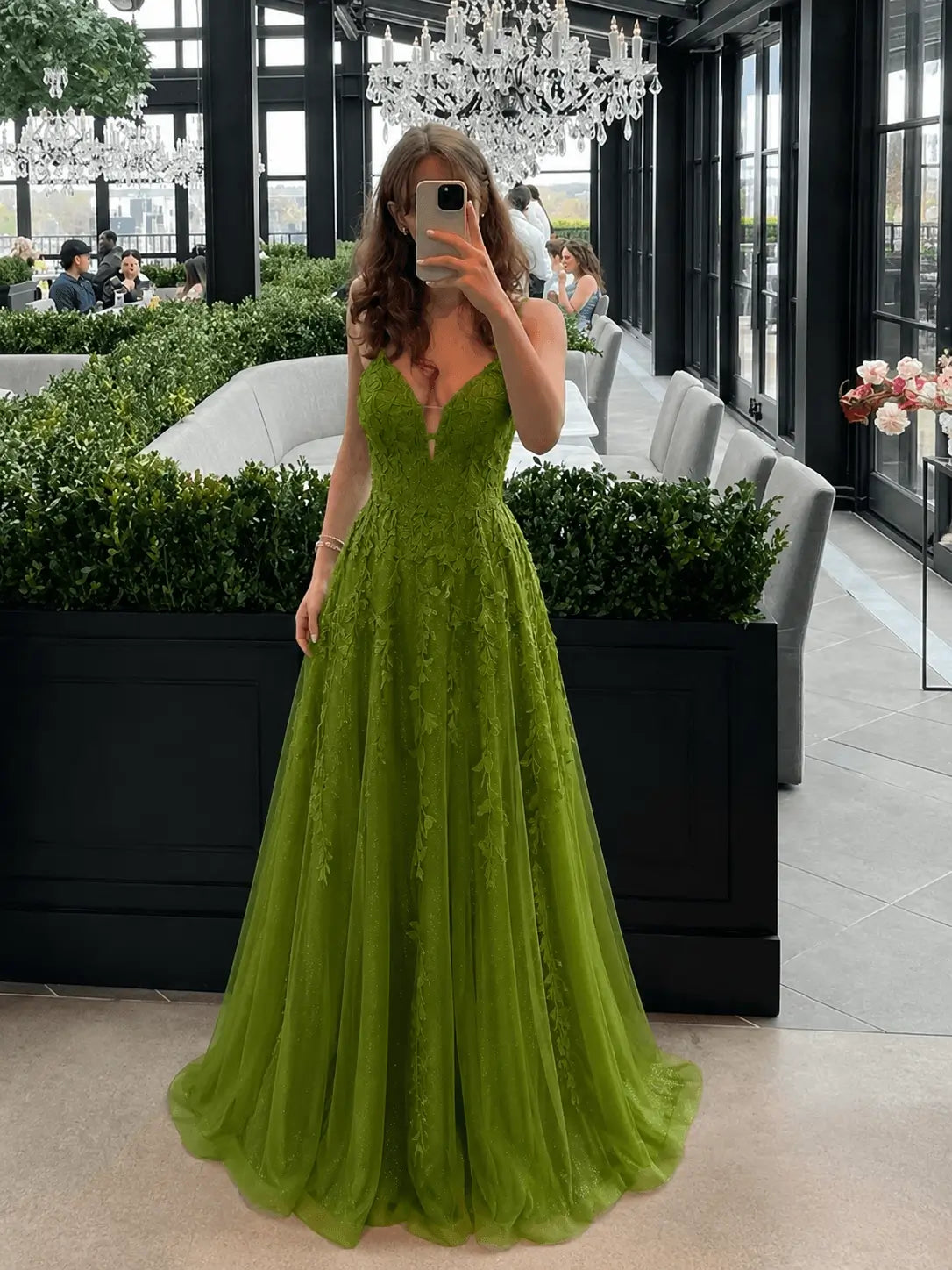 Shimmer Mesh Floral Bridesmaid Dress