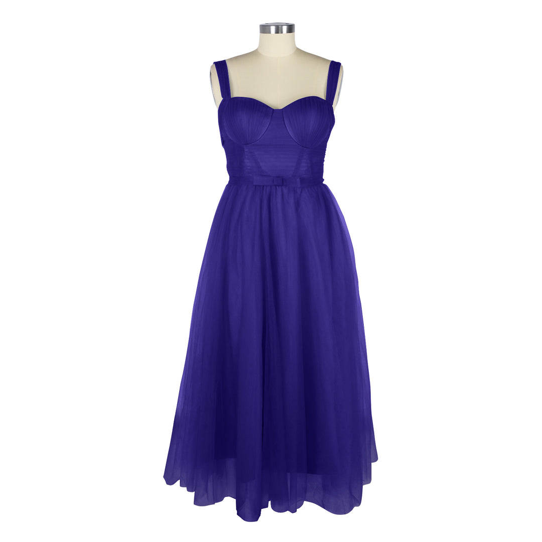 Layered Tulle Bridesmaid Dress #Navy-blue